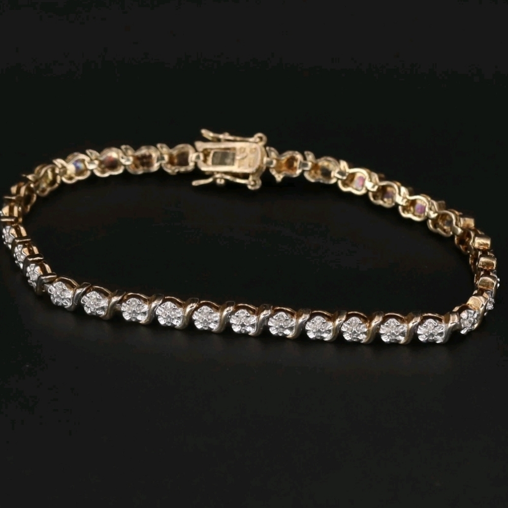 ROSS SIMONS Diamond Gold Tennis Bracelet